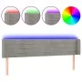 Hellgraues Samtkopfteil mit LED 203x16x78/88 cm von , Kopf- und Fußteile - Ref: Foro24-3123442, Preis: 65,46 €, Rabatt: %