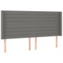 Cabecero con LED de tela gris oscuro 203x16x118/128 cm de , Cabeceros y pies de cama - Ref: Foro24-3124211, Precio: 129,13 €,...