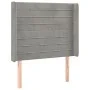 Light gray velvet headboard with LED 103x16x118/128 cm by , Headboards and footboards - Ref: Foro24-3124230, Price: 68,86 €, ...