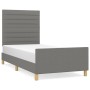 Estructura de cama con cabecero de tela gris oscuro 90x200 cm de , Camas y somieres - Ref: Foro24-3125107, Precio: 135,39 €, ...