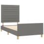 Estructura de cama con cabecero de tela gris oscuro 90x200 cm de , Camas y somieres - Ref: Foro24-3125107, Precio: 135,39 €, ...