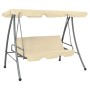 Banco columpio de exterior con dosel blanco arena de vidaXL, Balancines de jardín - Ref: Foro24-43237, Precio: 195,77 €, Desc...