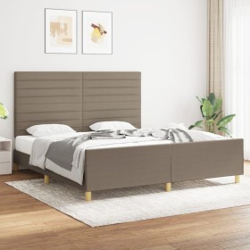 Estructura de cama con cabecero de tela gris taupe 180x200 cm de , Camas y somieres - Ref: Foro24-3125158, Precio: 247,30 €, ...