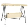Banco columpio de exterior con dosel blanco arena de vidaXL, Balancines de jardín - Ref: Foro24-43237, Precio: 195,77 €, Desc...