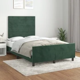 Dark green velvet bed frame with headboard 120x200 cm by , Beds and slatted bases - Ref: Foro24-3125809, Price: 167,06 €, Dis...