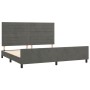 Estructura cama con cabecero terciopelo gris oscuro 200x200 cm de , Camas y somieres - Ref: Foro24-3125837, Precio: 217,58 €,...