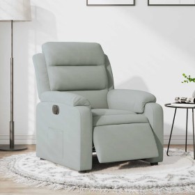Sillón reclinable eléctrico de terciopelo gris claro en Sillones | Comprar online en Foru.es