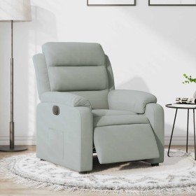 Sillón reclinable eléctrico de terciopelo gris claro en Sillones | Comprar online en Foru.es