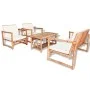 Set de muebles de jardín 4 piezas y cojines bambú by vidaXL, Garden sets - Ref: Foro24-43159, Price: 460,03 €, Discount: %