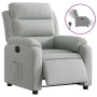 Sillón reclinable eléctrico de terciopelo gris claro en Sillones | Comprar online en Foru.es