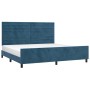Estructura cama con cabecero terciopelo azul oscuro 200x200 cm de , Camas y somieres - Ref: Foro24-3125840, Precio: 232,47 €,...
