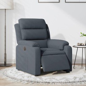 Sillón reclinable eléctrico de terciopelo gris oscuro en Sillones | Comprar online en Foru.es