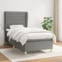 Box spring bed with dark gray fabric mattress 90x200 cm by , Beds and slatted bases - Ref: Foro24-3128574, Price: 360,91 €, D...