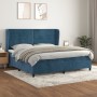 Cama box spring con colchón terciopelo azul oscuro 200x200 cm de , Camas y somieres - Ref: Foro24-3129295, Precio: 719,02 €, ...