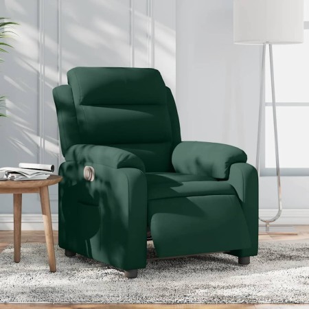 Sillón reclinable eléctrico de terciopelo verde oscuro en Sillones | Comprar online en Foru.es