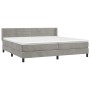Cama box spring con colchón terciopelo gris claro 200x200 cm de , Camas y somieres - Ref: Foro24-3131039, Precio: 539,54 €, D...