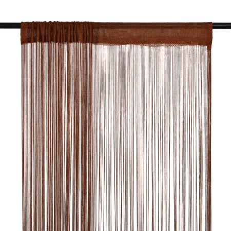 Cortinas de flecos 2 piezas 140x250 cm marrón de vidaXL, Cortinas y visillos - Ref: Foro24-132411, Precio: 27,14 €, Descuento: %