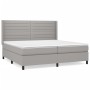Cama box spring con colchón tela gris claro 200x200 cm de , Camas y somieres - Ref: Foro24-3131537, Precio: 690,21 €, Descuen...