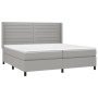 Cama box spring con colchón tela gris claro 200x200 cm de , Camas y somieres - Ref: Foro24-3131537, Precio: 690,21 €, Descuen...