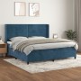 Cama box spring con colchón terciopelo azul oscuro 200x200 cm de , Camas y somieres - Ref: Foro24-3132763, Precio: 656,29 €, ...