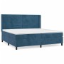Cama box spring con colchón terciopelo azul oscuro 200x200 cm de , Camas y somieres - Ref: Foro24-3132763, Precio: 656,29 €, ...