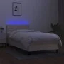 Box spring bed mattress and LED lights cream fabric 90x200 cm by , Beds and slatted bases - Ref: Foro24-3133130, Price: 282,1...