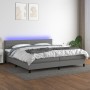 Cama box spring colchón y luces LED tela gris claro 200x200 cm de , Camas y somieres - Ref: Foro24-3133262, Precio: 573,82 €,...