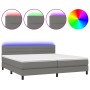 Cama box spring colchón y luces LED tela gris claro 200x200 cm de , Camas y somieres - Ref: Foro24-3133262, Precio: 573,82 €,...