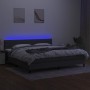 Cama box spring colchón y luces LED tela gris claro 200x200 cm de , Camas y somieres - Ref: Foro24-3133262, Precio: 573,82 €,...