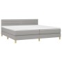 Cama box spring con colchón tela y LED gris claro 200x200 cm de , Camas y somieres - Ref: Foro24-3133821, Precio: 574,07 €, D...