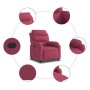 Sillón reclinable eléctrico de terciopelo rojo tinto en Sillones | Comprar online en Foru.es
