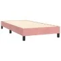 Box spring bed with mattress and LED pink velvet 90x190 cm by , Beds and slatted bases - Ref: Foro24-3134380, Price: 315,18 €...