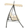 Banco columpio convertible de exterior con dosel blanco arena de vidaXL, Balancines de jardín - Ref: Foro24-43241, Precio: 25...