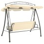 Banco columpio convertible de exterior con dosel blanco arena de vidaXL, Balancines de jardín - Ref: Foro24-43241, Precio: 25...
