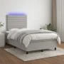 Boxspringbett mit Stoffmatratze und hellgrauer LED 120x200 cm von , Betten und Lattenroste - Ref: Foro24-3134941, Preis: 400,...
