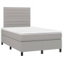 Cama box spring con colchón tela y LED gris claro 120x200 cm de , Camas y somieres - Ref: Foro24-3134941, Precio: 407,67 €, D...