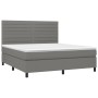 Cama box spring colchón y luces LED tela gris oscuro 180x200 cm de , Camas y somieres - Ref: Foro24-3134974, Precio: 626,65 €...