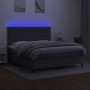 Cama box spring colchón y luces LED tela gris oscuro 180x200 cm de , Camas y somieres - Ref: Foro24-3134974, Precio: 626,65 €...