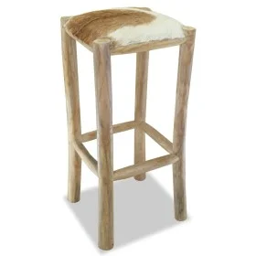 Küchenhocker aus echtem Leder und massivem Teakholz von vidaXL, Küchenhocker - Ref: Foro24-244544, Preis: 130,60 €, Rabatt: %