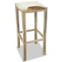 Taburete de cocina de cuero auténtico y madera de teca maciza de vidaXL, Taburetes de cocina - Ref: Foro24-244544, Precio: 12...