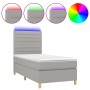 Cama box spring colchón y luces LED tela gris claro 90x190 cm de , Camas y somieres - Ref: Foro24-3135477, Precio: 308,40 €, ...