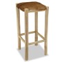 Taburete de cocina de cuero auténtico y madera de teca maciza de vidaXL, Taburetes de cocina - Ref: Foro24-244544, Precio: 12...