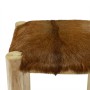 Taburete de cocina de cuero auténtico y madera de teca maciza de vidaXL, Taburetes de cocina - Ref: Foro24-244544, Precio: 12...