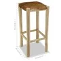 Taburete de cocina de cuero auténtico y madera de teca maciza de vidaXL, Taburetes de cocina - Ref: Foro24-244544, Precio: 13...