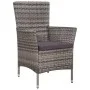 Set de comedor de jardín 9 pzas y cojines ratán sintético gris de vidaXL, Conjuntos de jardín - Ref: Foro24-44070, Precio: 88...