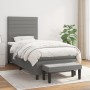 Cama box spring con colchón tela gris oscuro 100x200 cm de , Camas y somieres - Ref: Foro24-3136654, Precio: 387,14 €, Descue...