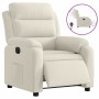 Sillón reclinable eléctrico de terciopelo blanco crema en Sillones | Comprar online en Foru.es