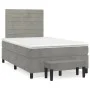 Box spring bed with light gray velvet mattress 120x200 cm by , Beds and slatted bases - Ref: Foro24-3137893, Price: 420,91 €,...