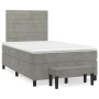 Cama box spring con colchón terciopelo gris claro 120x200 cm de , Camas y somieres - Ref: Foro24-3137893, Precio: 443,34 €, D...