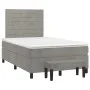 Box spring bed with light gray velvet mattress 120x200 cm by , Beds and slatted bases - Ref: Foro24-3137893, Price: 420,91 €,...